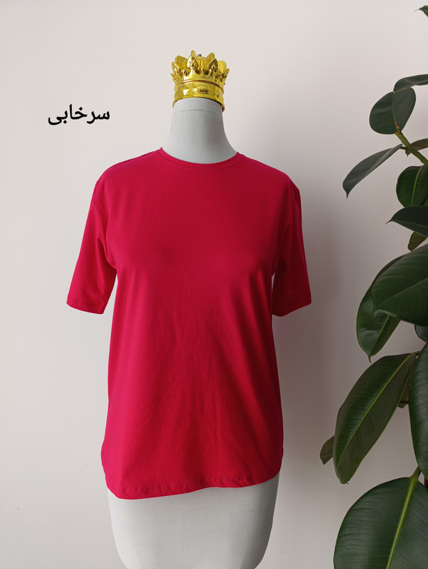 تیشرت ساده زنانه رنگی بیسیک نخ پنبه
