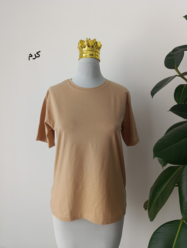 تیشرت ساده زنانه رنگی بیسیک نخ پنبه