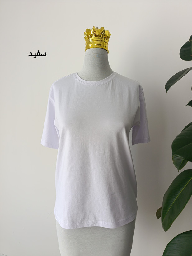 تیشرت ساده زنانه رنگی بیسیک نخ پنبه